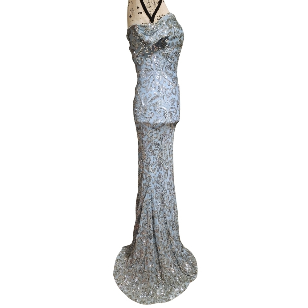 Windsor Carter Sequin Scroll A-line Formal Dress - Picture 7 of 15